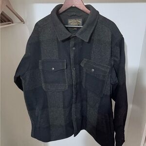 Filson Lined Mackinaw Wool Jac-Shirt - Navy/Charcoal Plaid - Gently Used - XXL